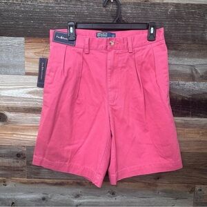 Polo Ralph Lauren Ladies 31 Pink Shorts 100% Cotton High Rise Tyler Fit Bermuda